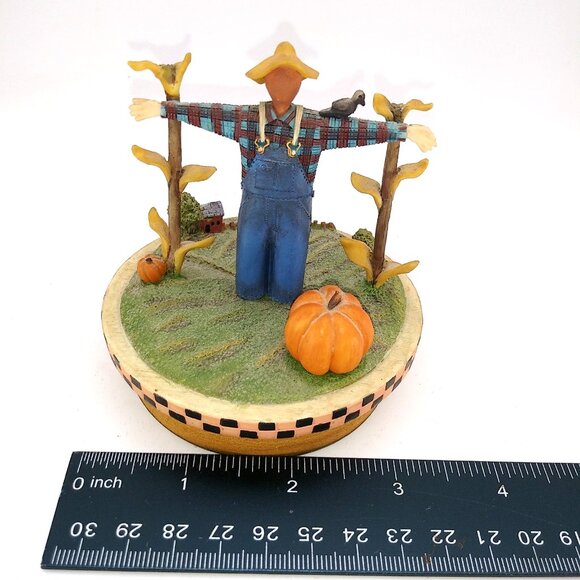 Warren Kimble Yankee Candle Topper Scarecrow Pumpkins Resin Country Classics - Picture 2 of 8